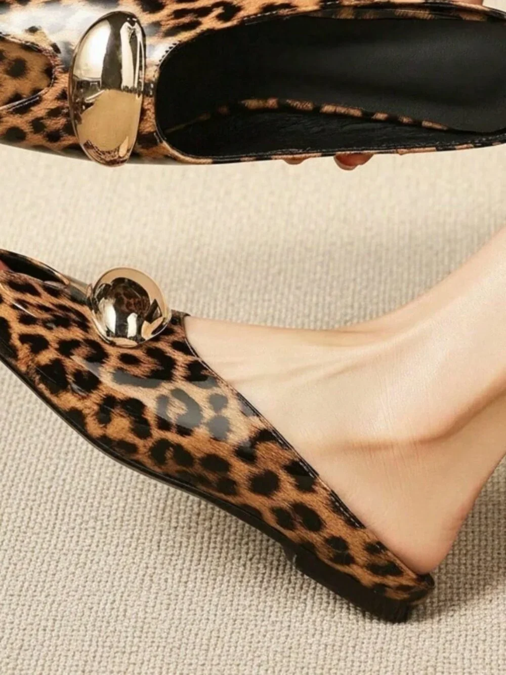 Brown Casual Women's Bow Slide Sandals High Heel Pointed Toe